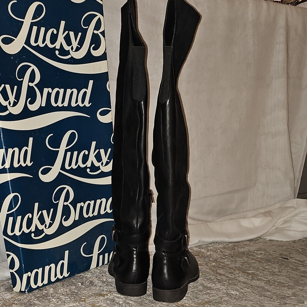 Lucky Brand Zosha Over the Knee Black Boots Size 8 - Picture 7 of 16